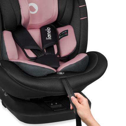 Lionelo - Silla de coche con base giratoria BASTIAAN i-Size 40-150 cm Rosa Pink