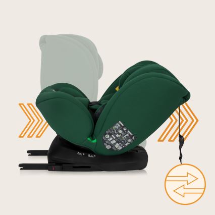 Lionelo - Silla de coche con base giratoria BASTIAAN i-Size 40-150 cm Verde Bosque
