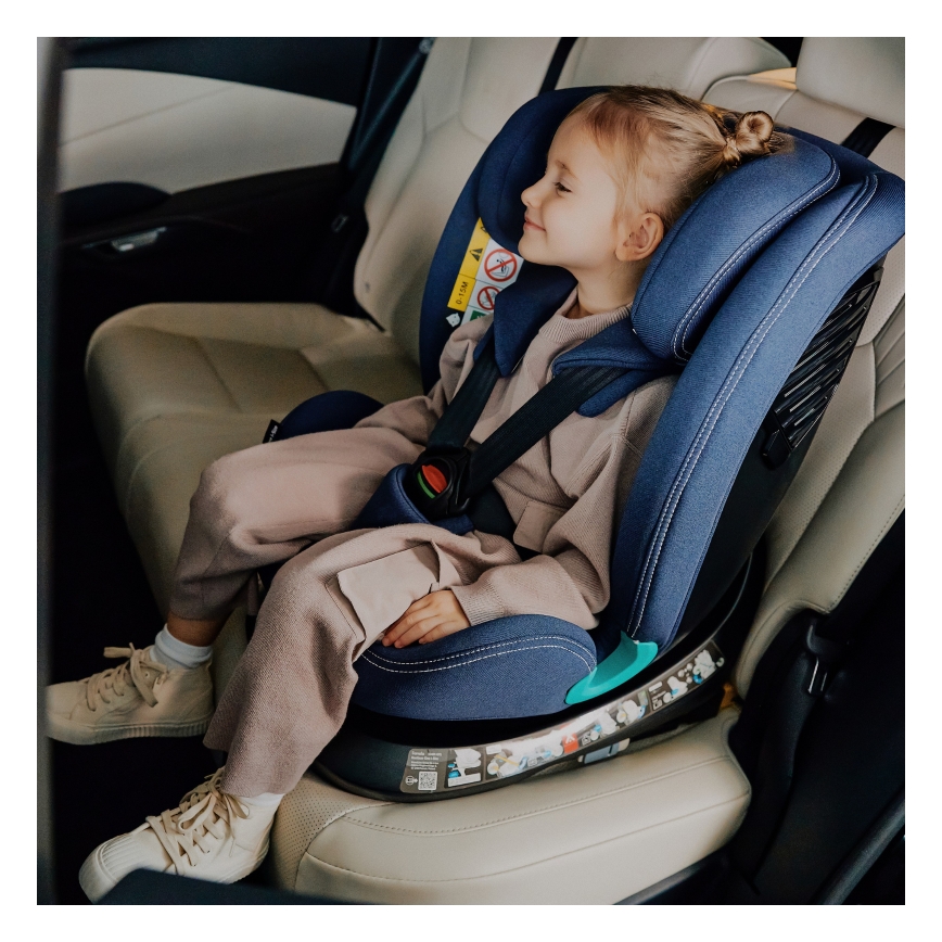 Lionelo - Silla de coche con base giratoria BASTIAAN ONE i-Size 40-150 cm azul marino