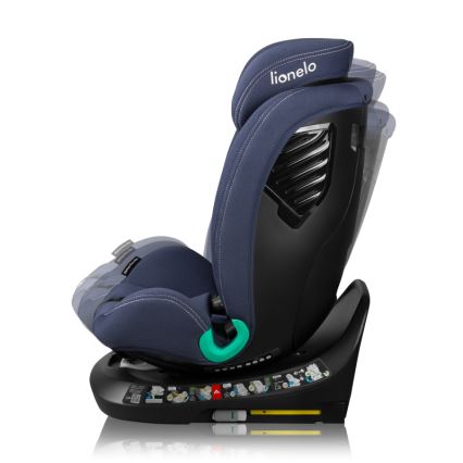 Lionelo - Silla de coche con base giratoria BASTIAAN ONE i-Size 40-150 cm azul marino