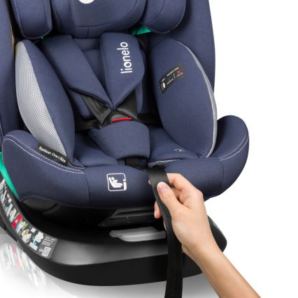 Lionelo - Silla de coche con base giratoria BASTIAAN ONE i-Size 40-150 cm azul marino