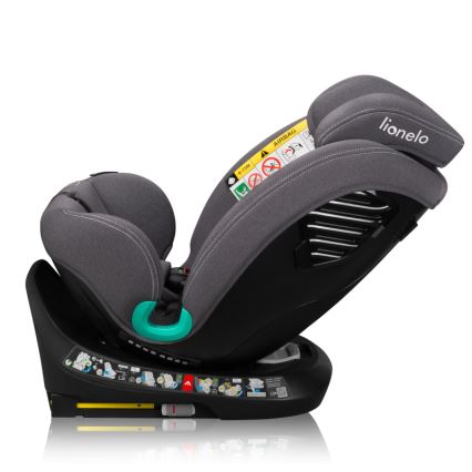 Lionelo - Silla de coche giratoria con base BASTIAAN ONE i-Size 40-150 cm Gris Stone