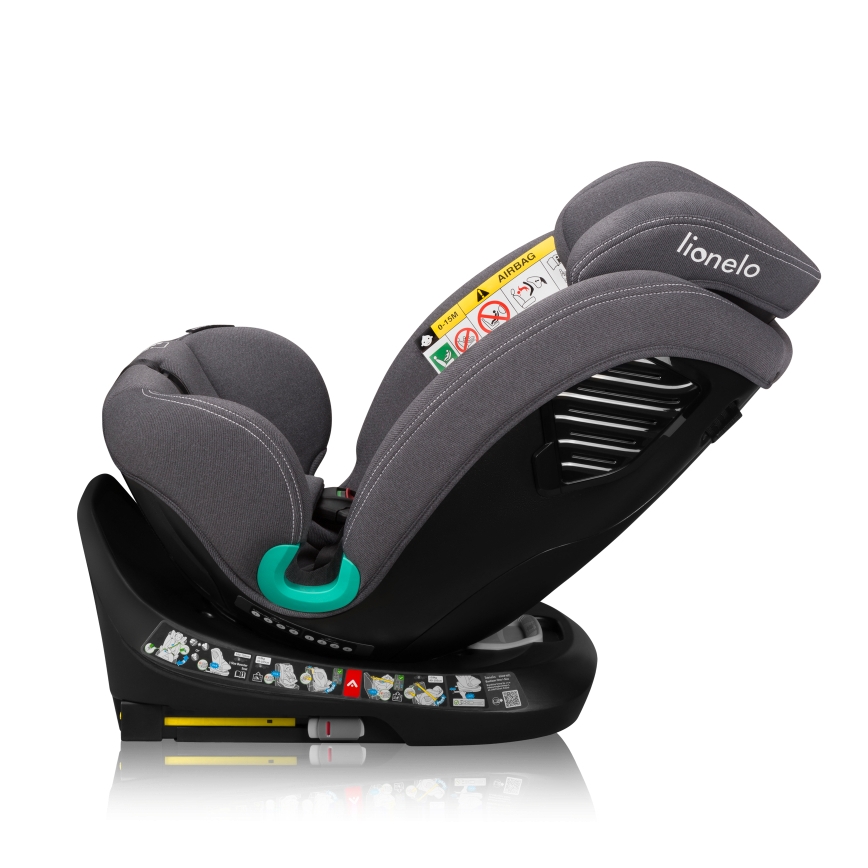 Lionelo - Silla de coche giratoria con base BASTIAAN ONE i-Size 40-150 cm Gris Stone