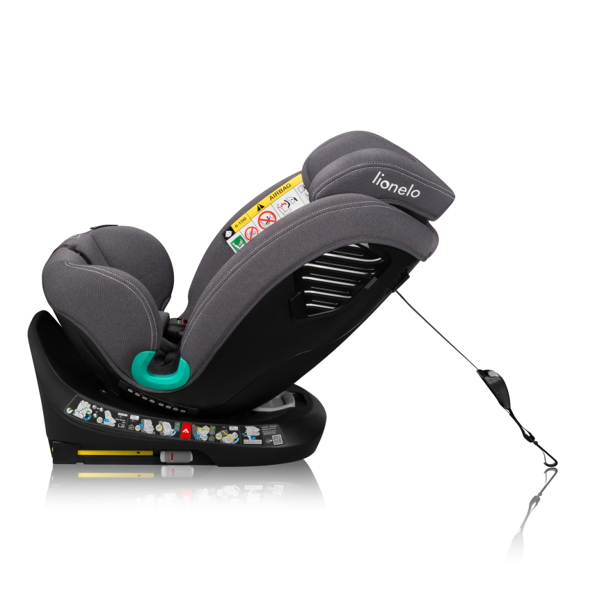 Lionelo - Silla de coche giratoria con base BASTIAAN ONE i-Size 40-150 cm Gris Stone