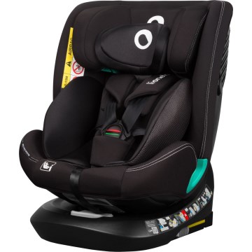 Lionelo - Silla de coche con base giratoria BASTIAAN ONE i-Size 40-150 cm Negro carbono