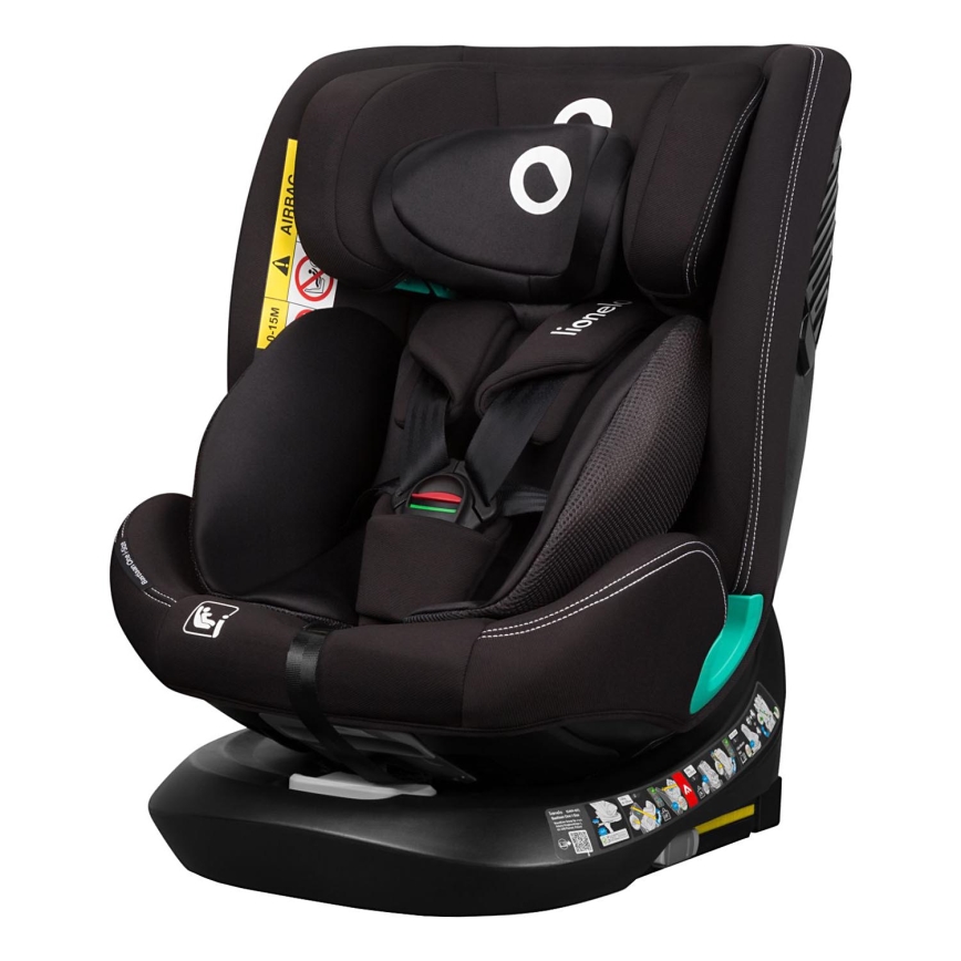 Lionelo - Silla de coche con base giratoria BASTIAAN ONE i-Size 40-150 cm Negro carbono