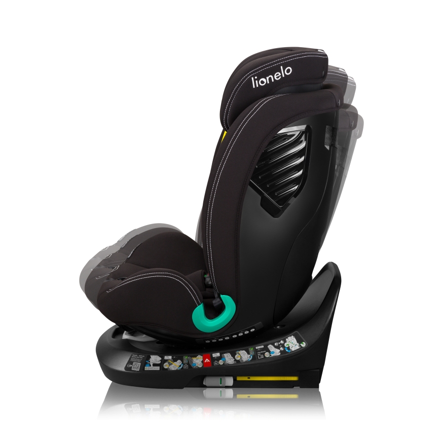 Lionelo - Silla de coche con base giratoria BASTIAAN ONE i-Size 40-150 cm Negro carbono