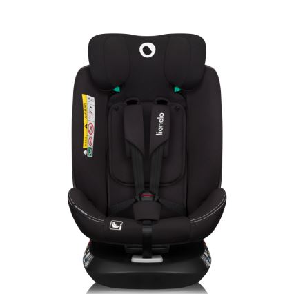 Lionelo - Silla de coche con base giratoria BASTIAAN ONE i-Size 40-150 cm Negro carbono