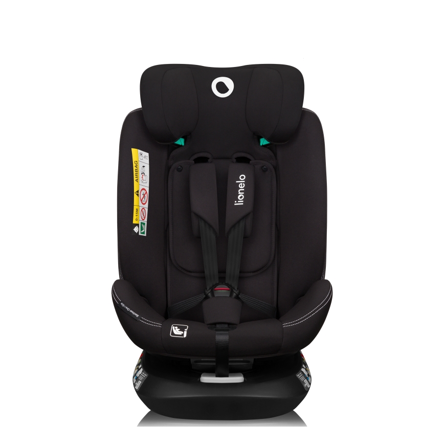 Lionelo - Silla de coche con base giratoria BASTIAAN ONE i-Size 40-150 cm Negro carbono