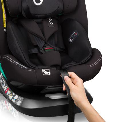 Lionelo - Silla de coche con base giratoria BASTIAAN ONE i-Size 40-150 cm Negro carbono