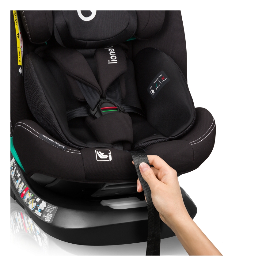 Lionelo - Silla de coche con base giratoria BASTIAAN ONE i-Size 40-150 cm Negro carbono