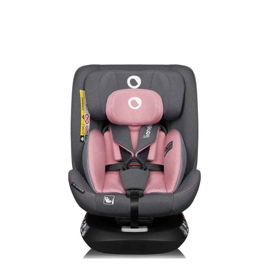 Lionelo - Silla de auto giratoria con base BASTIAAN ONE i-Size 40-150 cm Rosa Pink