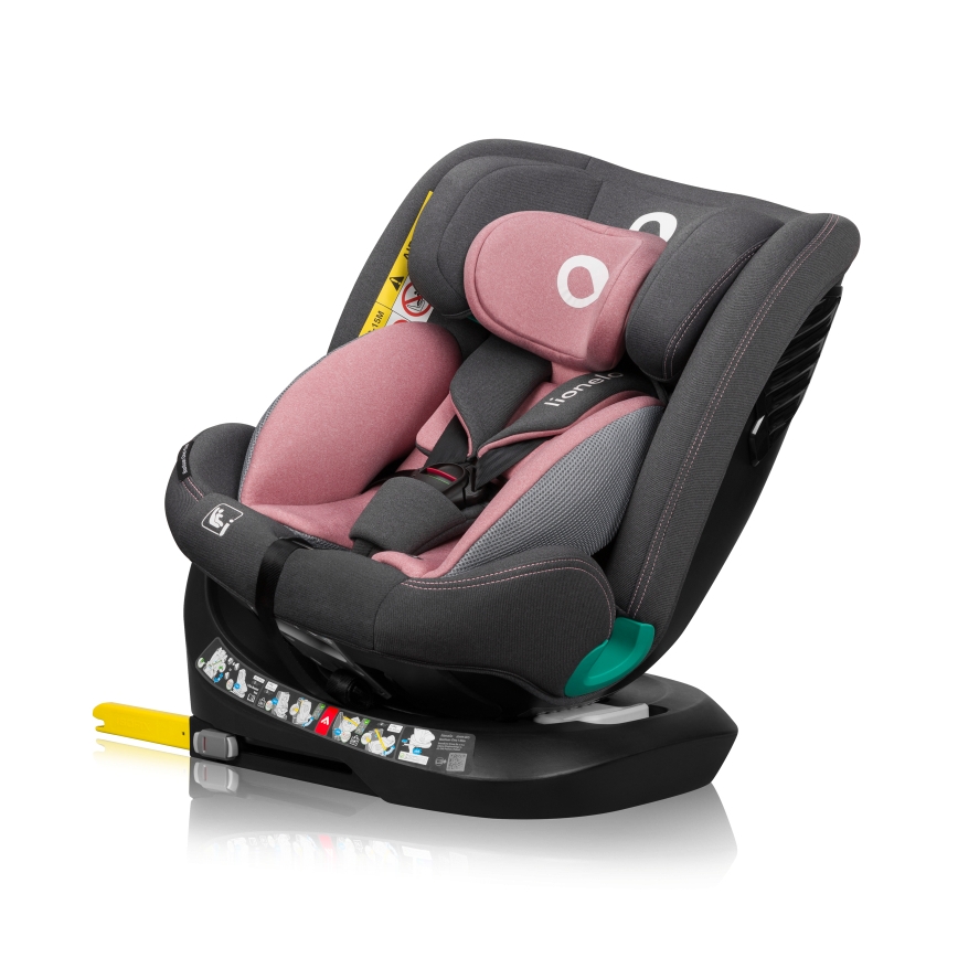 Lionelo - Silla de auto giratoria con base BASTIAAN ONE i-Size 40-150 cm Rosa Pink