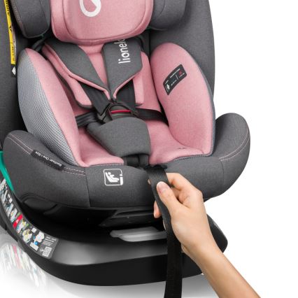 Lionelo - Silla de auto giratoria con base BASTIAAN ONE i-Size 40-150 cm Rosa Pink