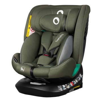 Lionelo - Silla de coche con base giratoria BASTIAAN ONE i-Size 40-150 cm, Verde oliva