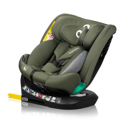 Lionelo - Silla de coche con base giratoria BASTIAAN ONE i-Size 40-150 cm, Verde oliva