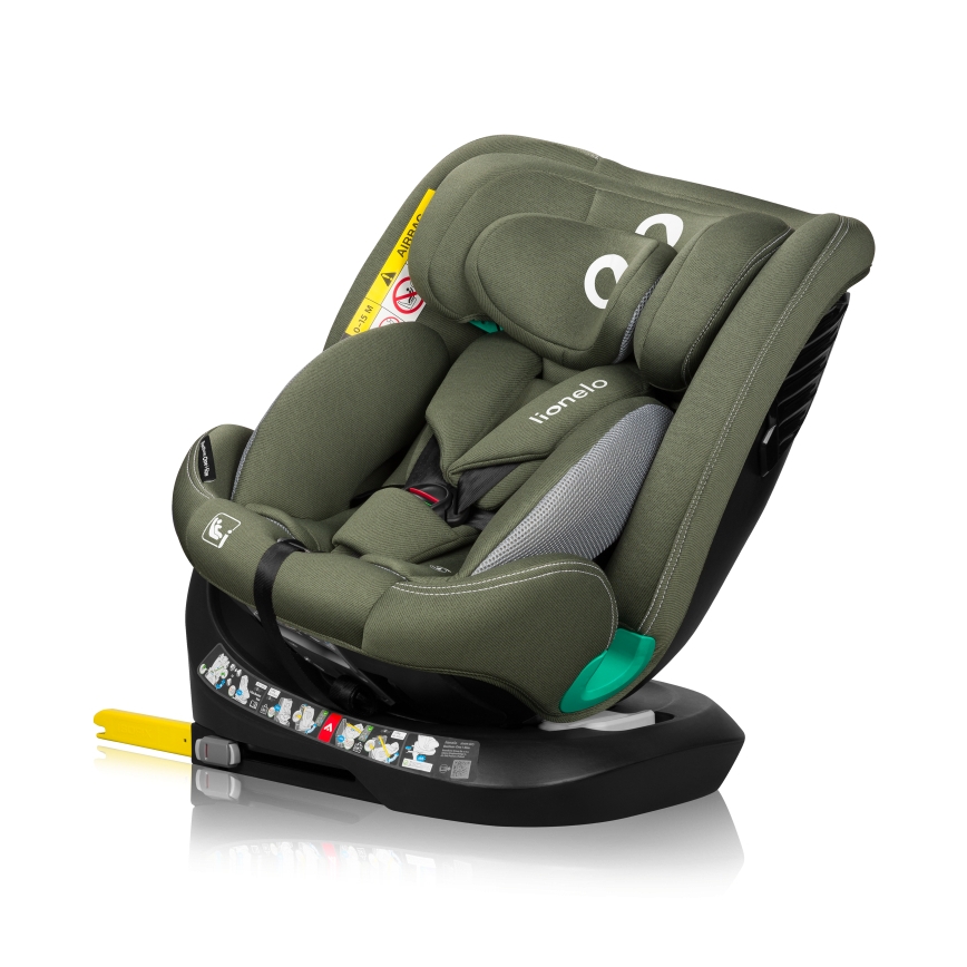 Lionelo - Silla de coche con base giratoria BASTIAAN ONE i-Size 40-150 cm, Verde oliva