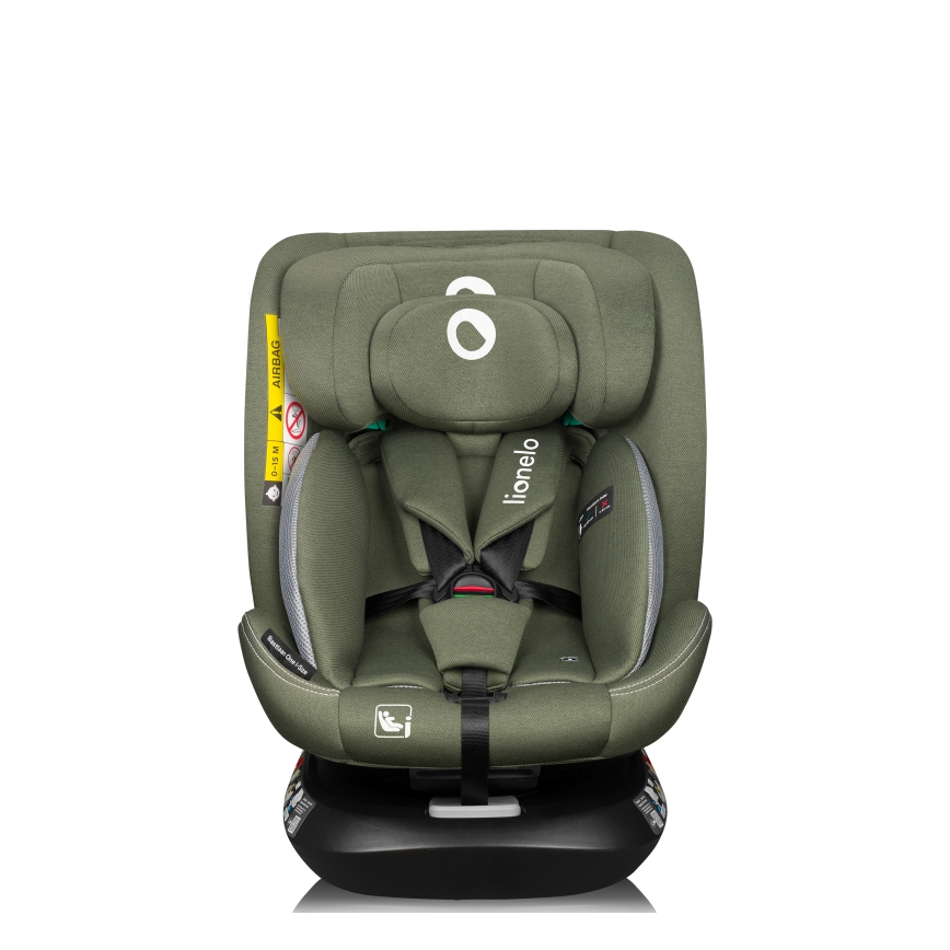 Lionelo - Silla de coche con base giratoria BASTIAAN ONE i-Size 40-150 cm, Verde oliva