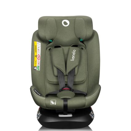 Lionelo - Silla de coche con base giratoria BASTIAAN ONE i-Size 40-150 cm, Verde oliva