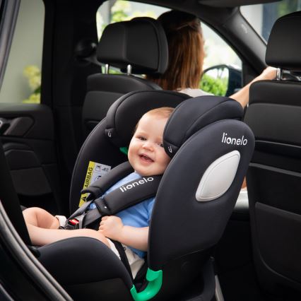 Lionelo - Silla de coche con base giratoria BRAAM AIR i-Size 40-150 cm Negro Carbón