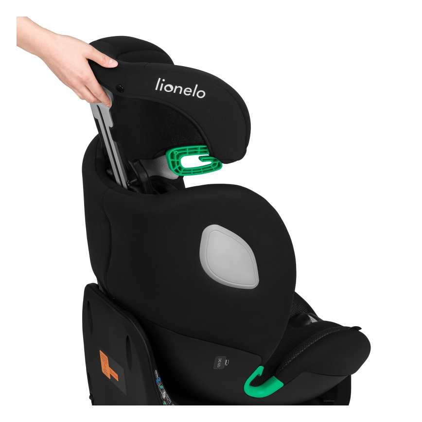 Lionelo - Silla de coche con base giratoria BRAAM AIR i-Size 40-150 cm Negro Carbón