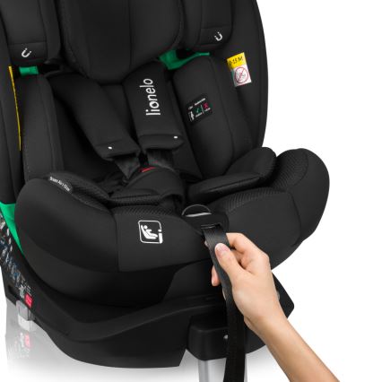 Lionelo - Silla de coche con base giratoria BRAAM AIR i-Size 40-150 cm Negro Carbón