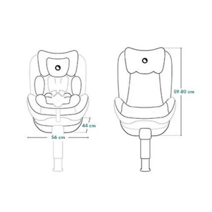 Lionelo - Silla de coche con base giratoria BRAAM AIR i-Size 40-150 cm Negro Carbón