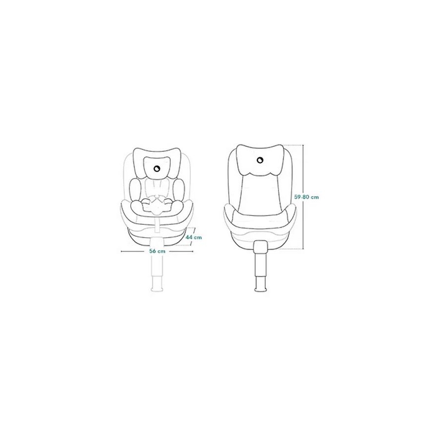 Lionelo - Silla de coche con base giratoria BRAAM AIR i-Size 40-150 cm Negro Carbón