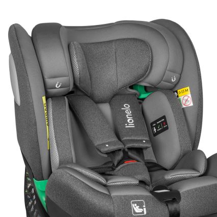 Lionelo - Silla de coche con base giratoria BRAAM i-Size 40-150 cm Gris Piedra