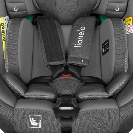 Lionelo - Silla de coche con base giratoria BRAAM i-Size 40-150 cm Gris Piedra