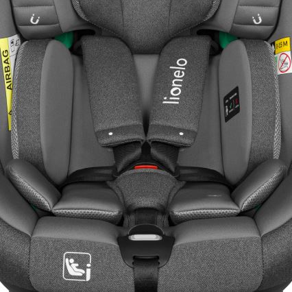 Lionelo - Silla de coche con base giratoria BRAAM i-Size 40-150 cm Gris Piedra