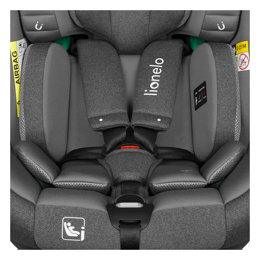 Lionelo - Silla de coche con base giratoria BRAAM i-Size 40-150 cm Gris Piedra