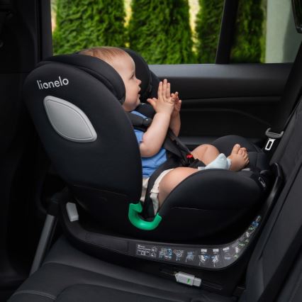 Lionelo - Silla de coche con base giratoria BRAAM i-Size de 40 a 150 cm Negro carbón