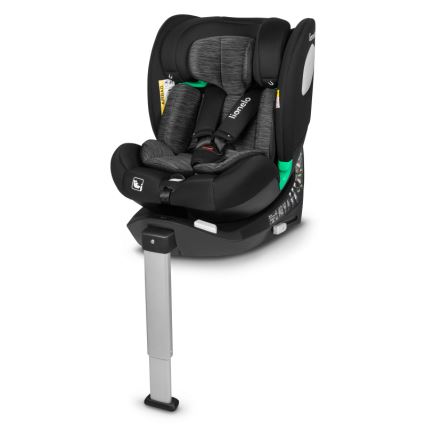 Lionelo - Silla de coche con base giratoria BRAAM i-Size de 40 a 150 cm Negro carbón