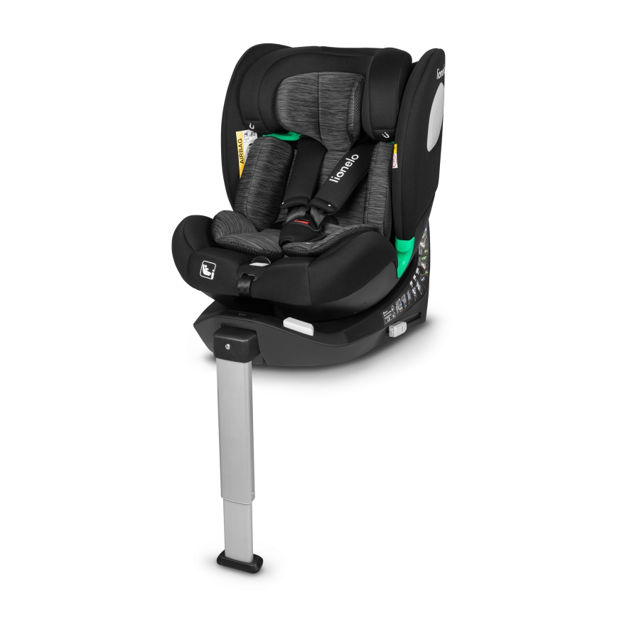 Lionelo - Silla de coche con base giratoria BRAAM i-Size de 40 a 150 cm Negro carbón
