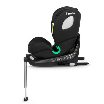Lionelo - Silla de coche con base giratoria BRAAM i-Size de 40 a 150 cm Negro carbón