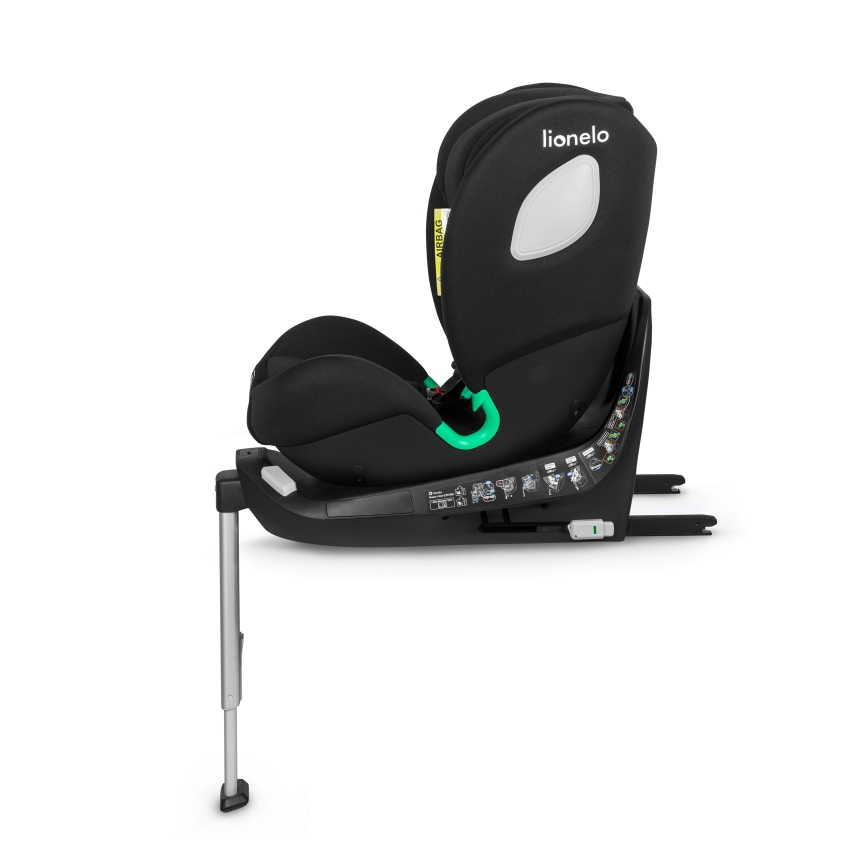 Lionelo - Silla de coche con base giratoria BRAAM i-Size de 40 a 150 cm Negro carbón