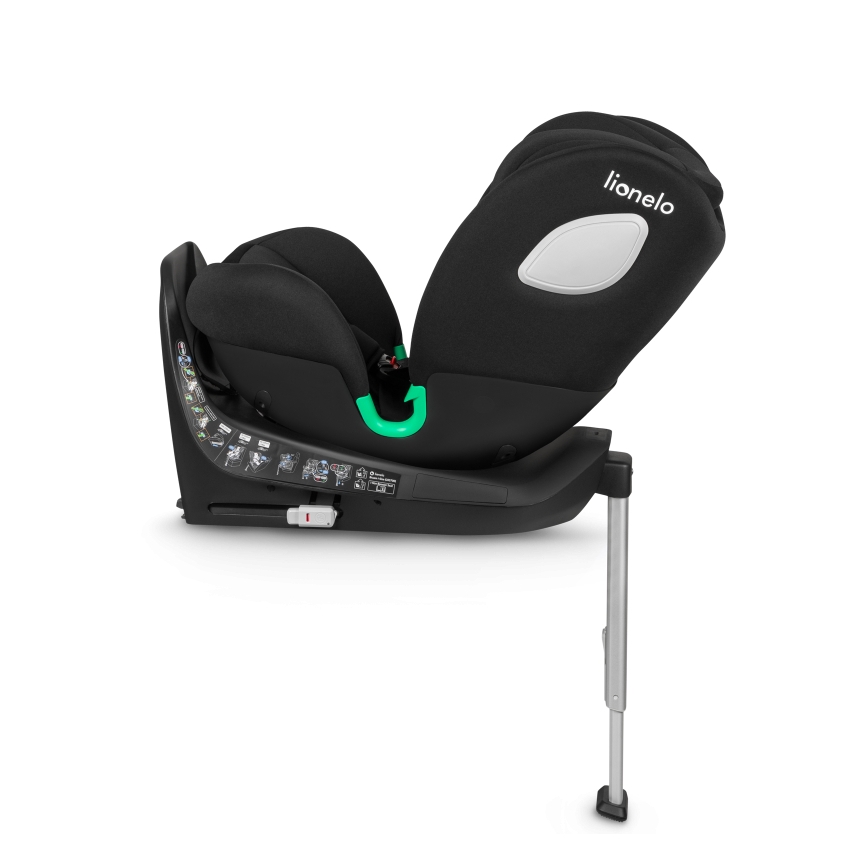 Lionelo - Silla de coche con base giratoria BRAAM i-Size de 40 a 150 cm Negro carbón