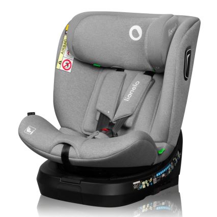 Lionelo - Silla de coche con base giratoria BRAVE i-Size 40-150 cm Gris piedra