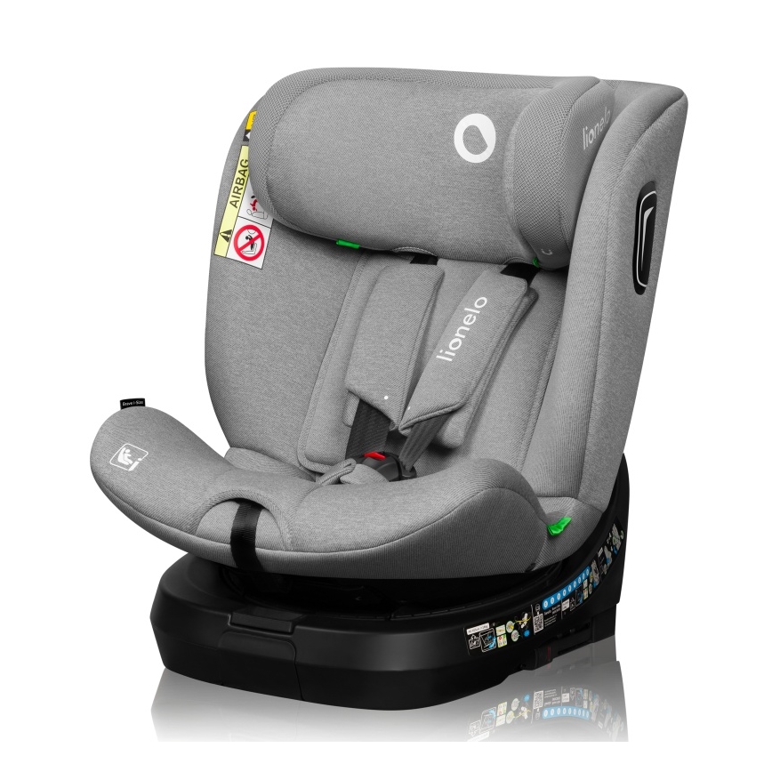 Lionelo - Silla de coche con base giratoria BRAVE i-Size 40-150 cm Gris piedra