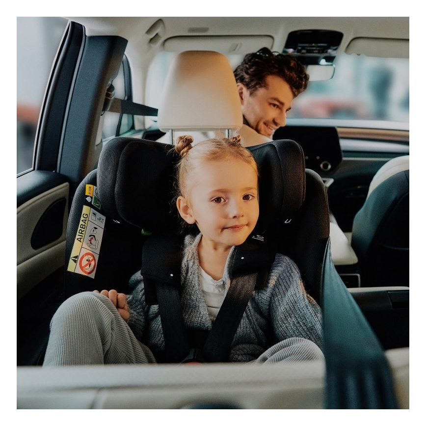 Lionelo - Silla de coche con base giratoria BRAVE i-Size 40-150 cm Negro Carbón