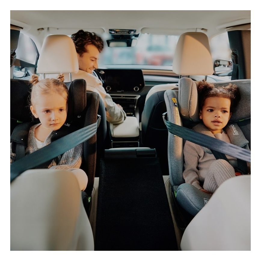 Lionelo - Silla de coche con base giratoria BRAVE i-Size 40-150 cm Negro Carbón