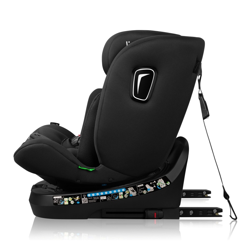 Lionelo - Silla de coche con base giratoria BRAVE i-Size 40-150 cm Negro Carbón