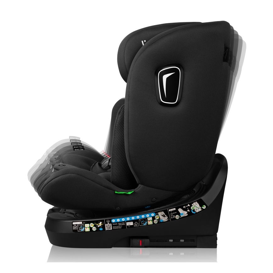 Lionelo - Silla de coche con base giratoria BRAVE i-Size 40-150 cm Negro Carbón