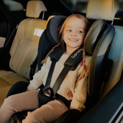 Lionelo - Silla de coche con base giratoria HARPER i-Size 76-150 cm Black Carbon