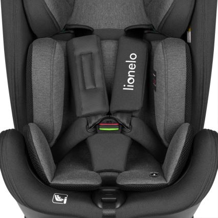 Lionelo - Silla de coche con base giratoria HARPER i-Size 76-150 cm Black Carbon