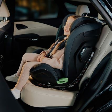 Lionelo - Silla de coche con base giratoria HARPER i-Size 76-150 cm Black Carbon