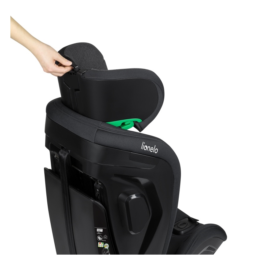 Lionelo - Silla de coche con base giratoria HARPER i-Size 76-150 cm Black Carbon