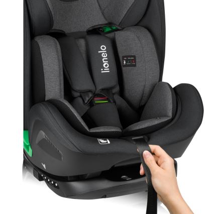 Lionelo - Silla de coche con base giratoria HARPER i-Size 76-150 cm Black Carbon