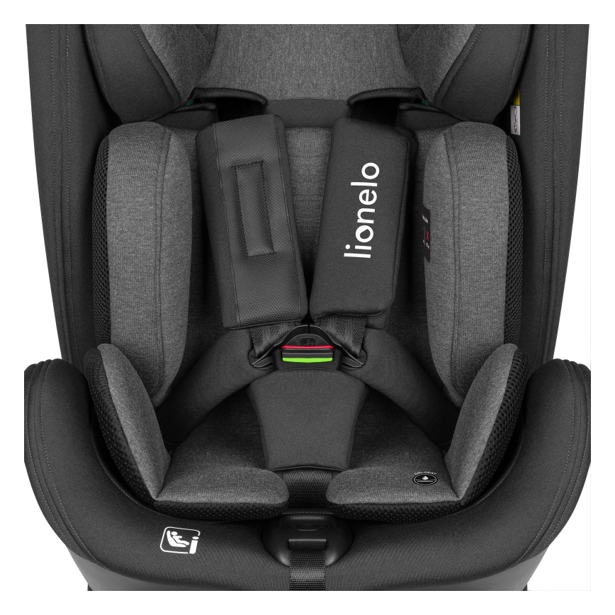 Lionelo - Silla de coche con base giratoria HARPER i-Size 76-150 cm Negro Carbono